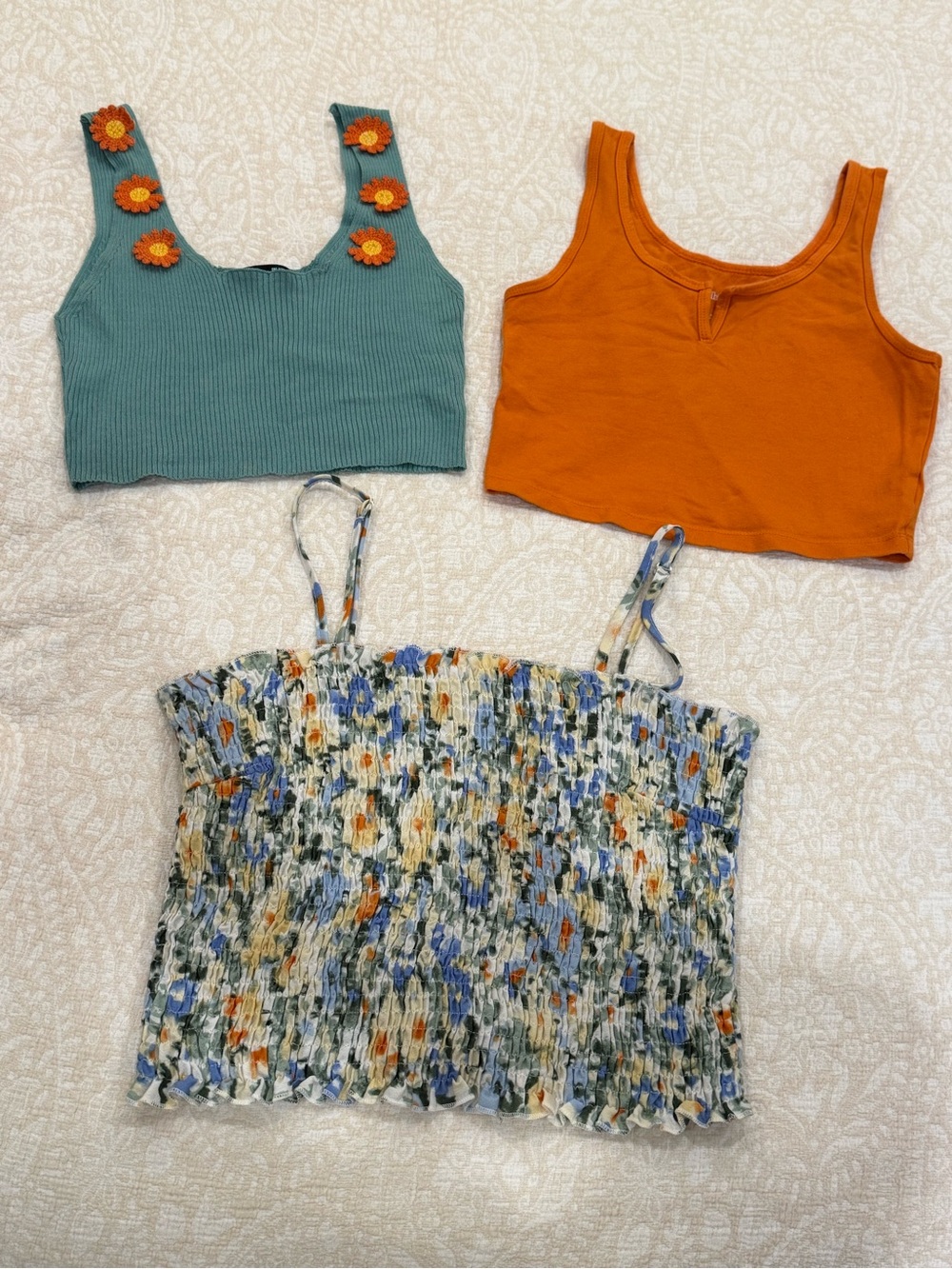 3-Piece Colorful Summer Crop Top Bundle